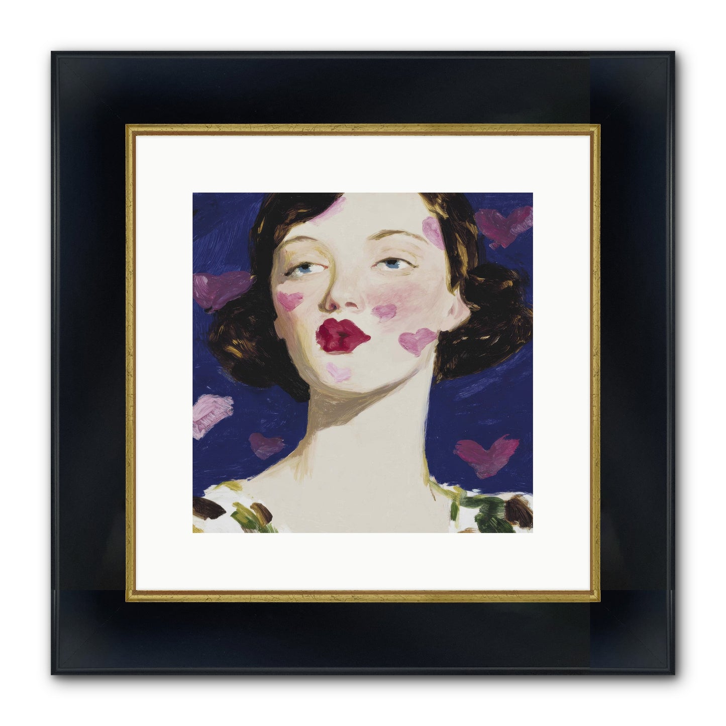 A Parlour For Half-Remembered Kisses Framed Print - Wide Black w/Gold 12x12