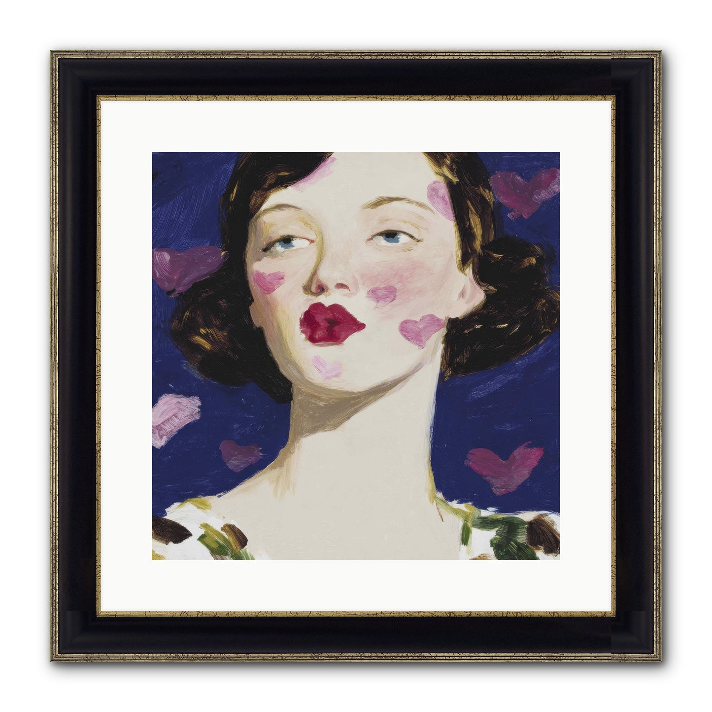 A Parlour For Half-Remembered Kisses Framed Print - Black & Gold 16x16