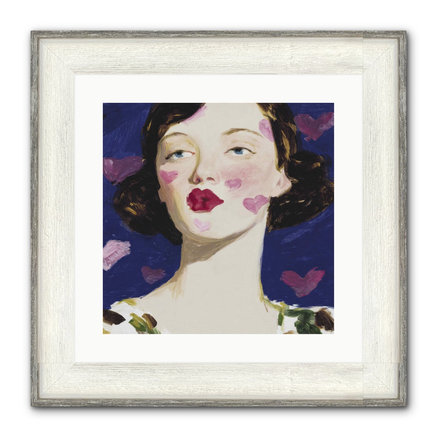 A Parlour For Half-Remembered Kisses Framed Print - Driftwood White 16x16