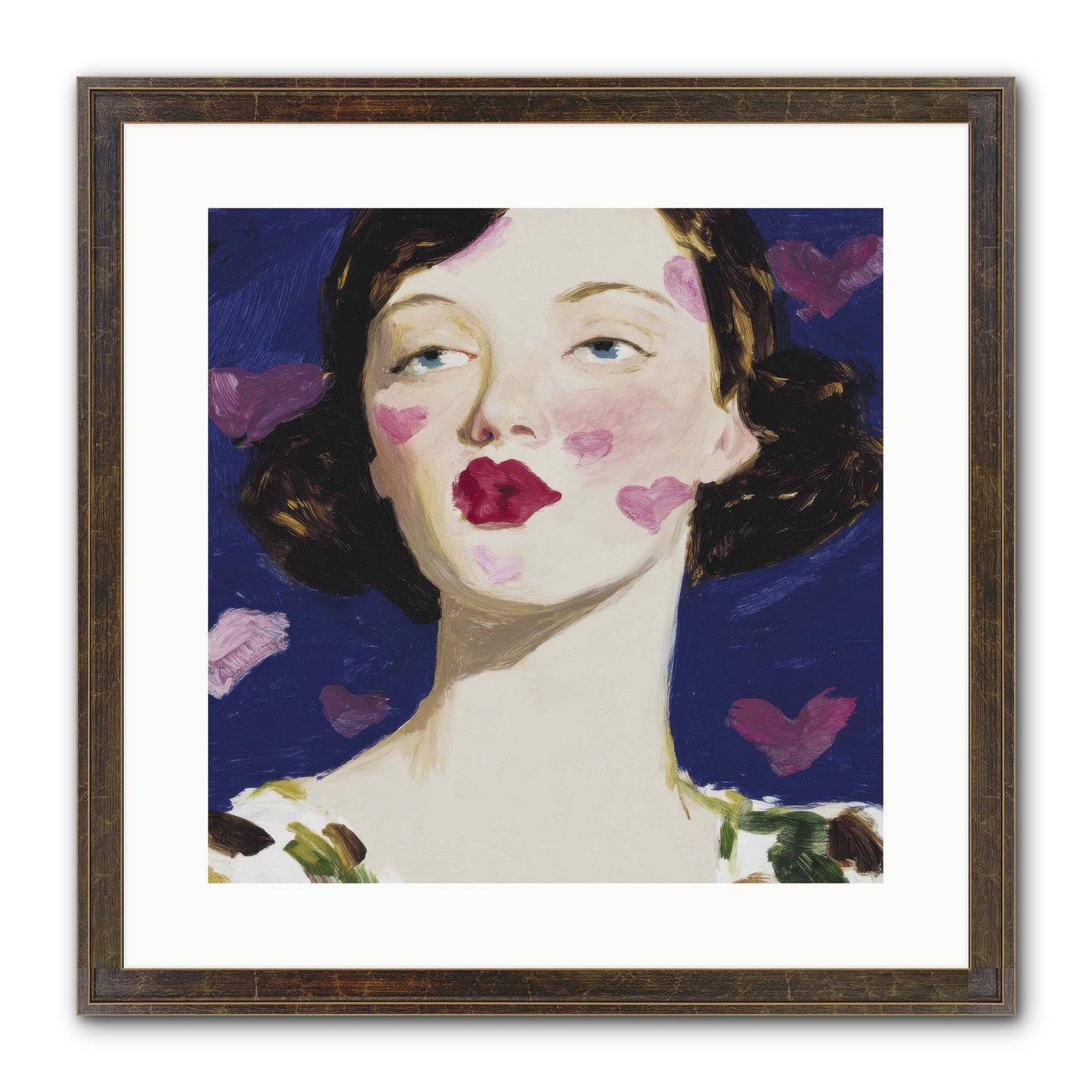 A Parlour For Half-Remembered Kisses Framed Print - Slimwoods Black/Gold 16x16