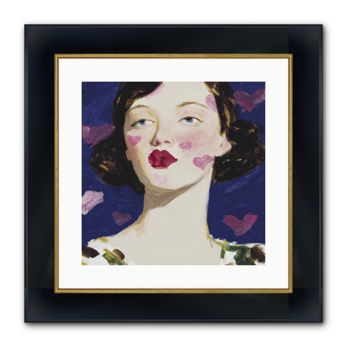 A Parlour For Half-Remembered Kisses Framed Print - Wide Black w/Gold 16x16