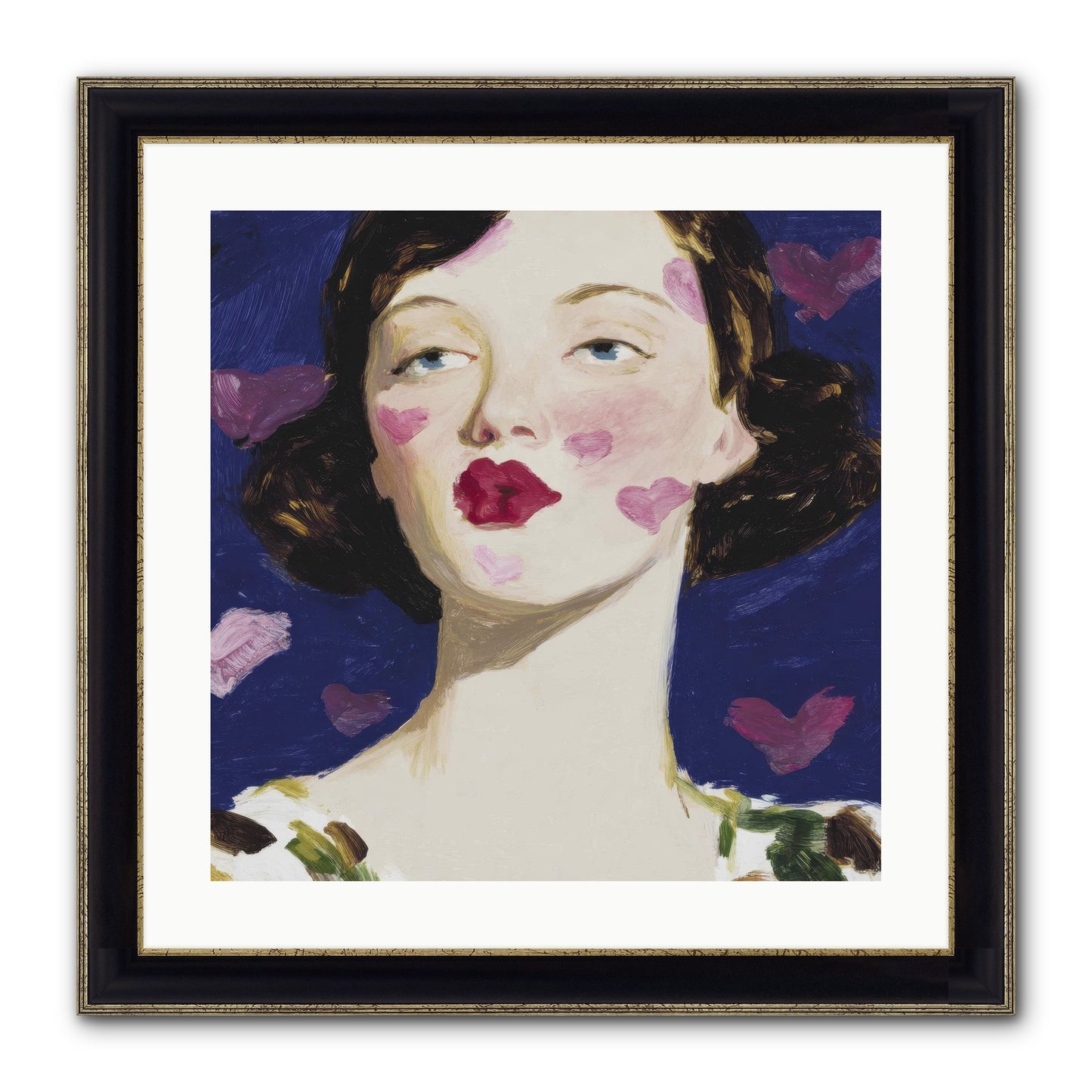 A Parlour For Half-Remembered Kisses Framed Print - Black & Gold 20x20