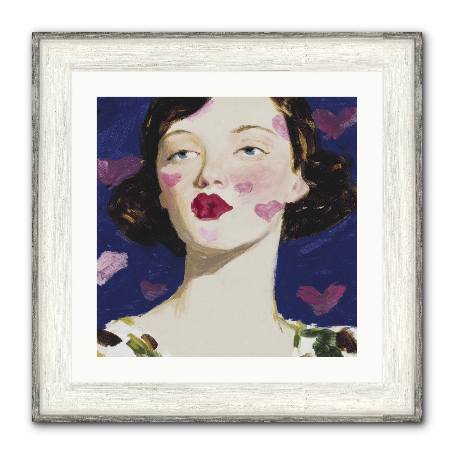 A Parlour For Half-Remembered Kisses Framed Print - Driftwood White 20x20