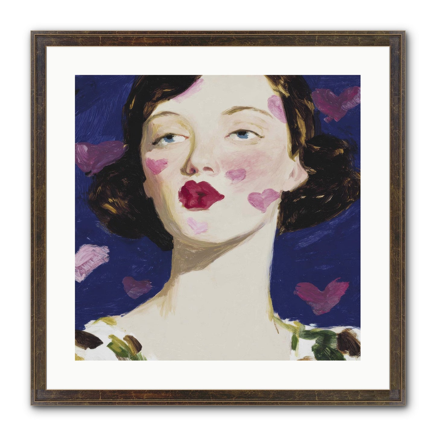 A Parlour For Half-Remembered Kisses Framed Print - Slimwoods Black/Gold 20x20