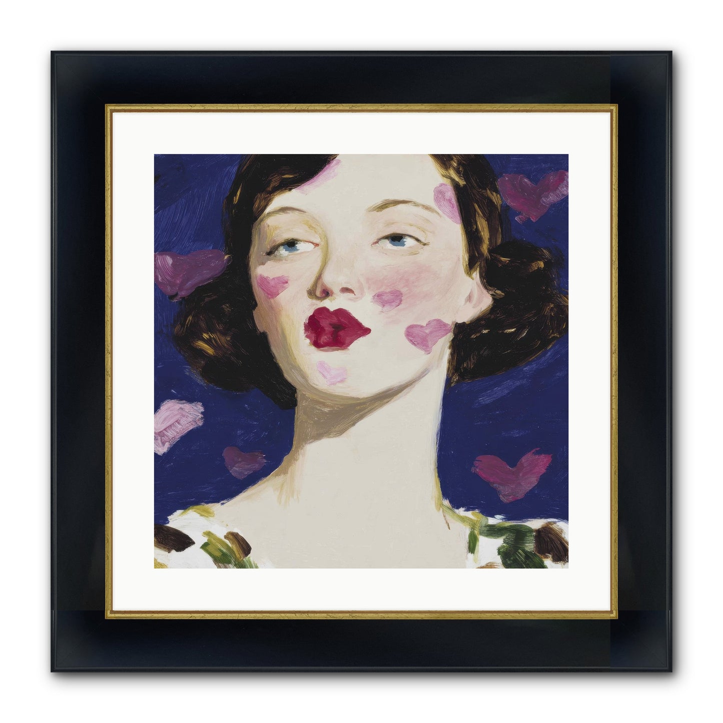 A Parlour For Half-Remembered Kisses Framed Print - Wide Black w/Gold 20x20