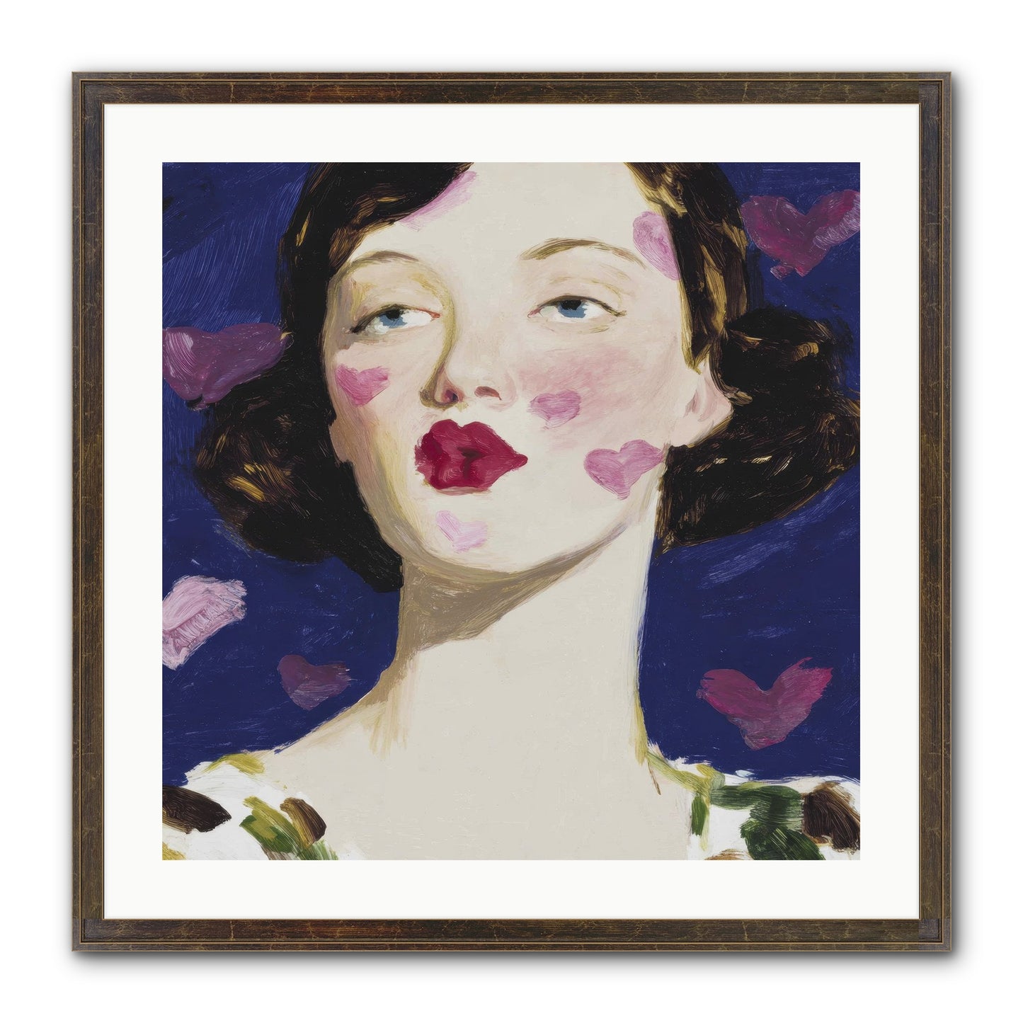 A Parlour For Half-Remembered Kisses Framed Print - Slimwoods Black/Gold 24x24