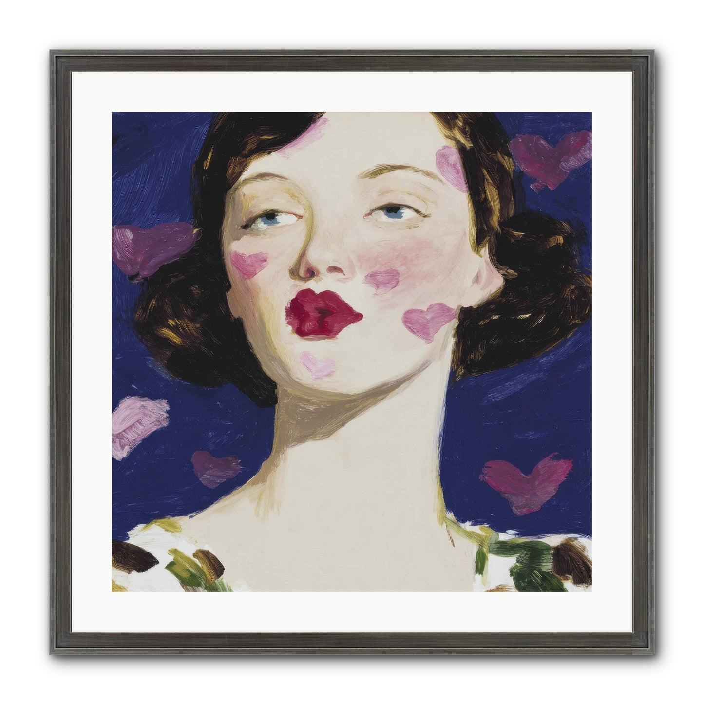 A Parlour For Half-Remembered Kisses Framed Print - Slimwoods Black/Silver 24x24