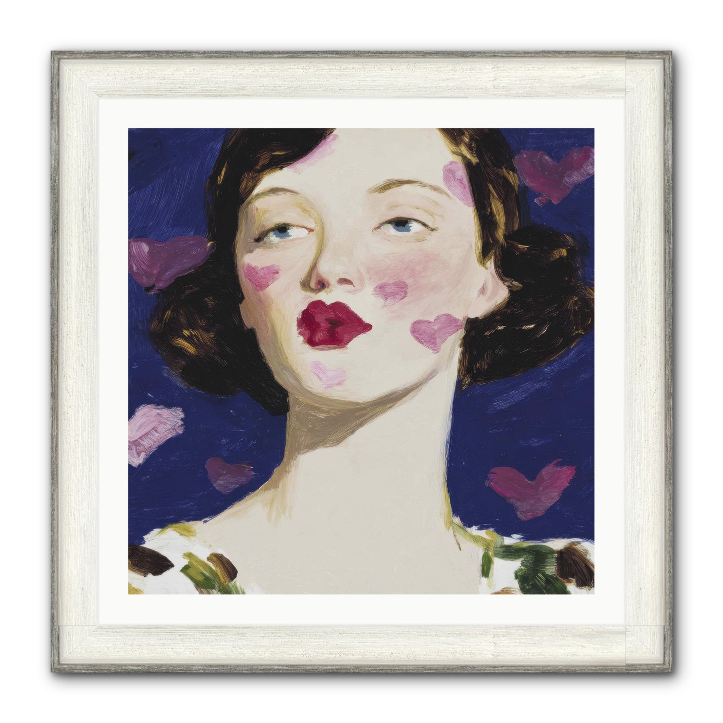 A Parlour For Half-Remembered Kisses Framed Print - Driftwood White 30x30
