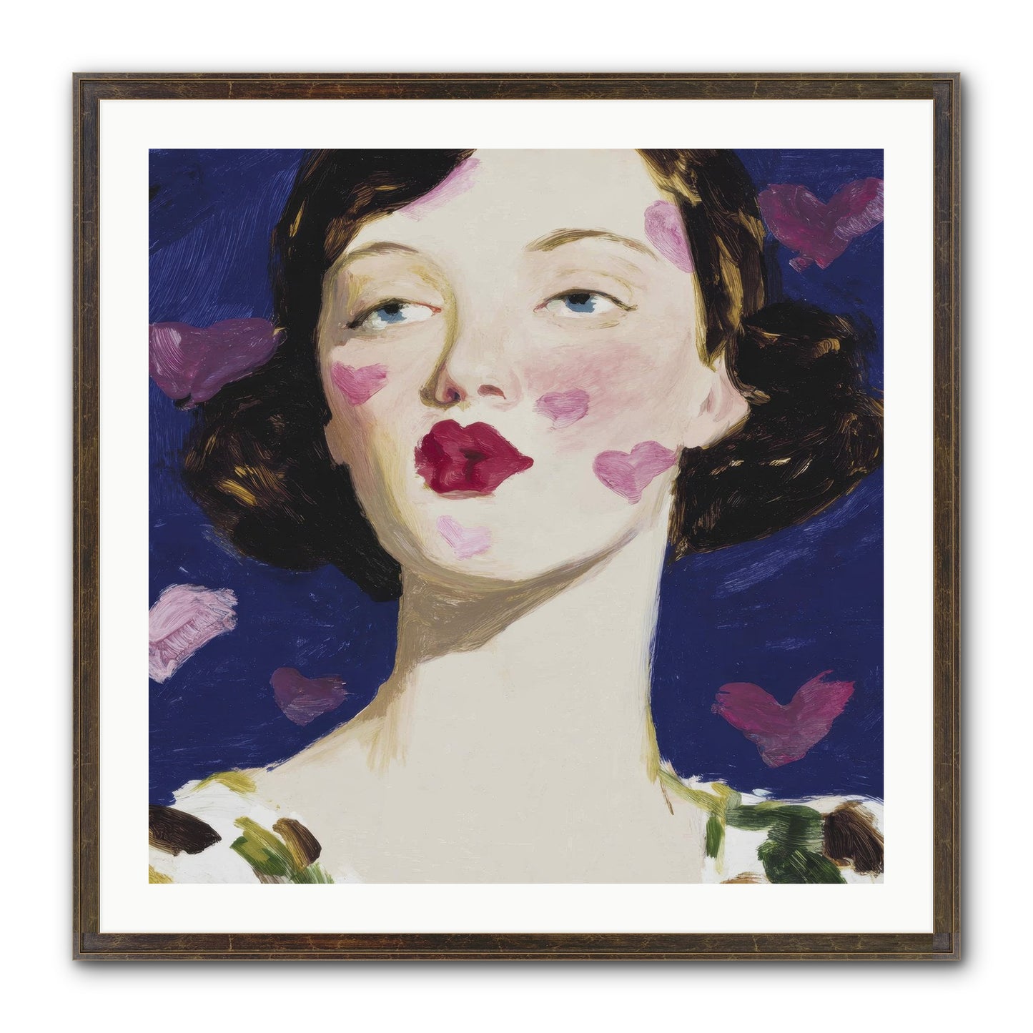 A Parlour For Half-Remembered Kisses Framed Print - Slimwoods Black/Gold 30x30