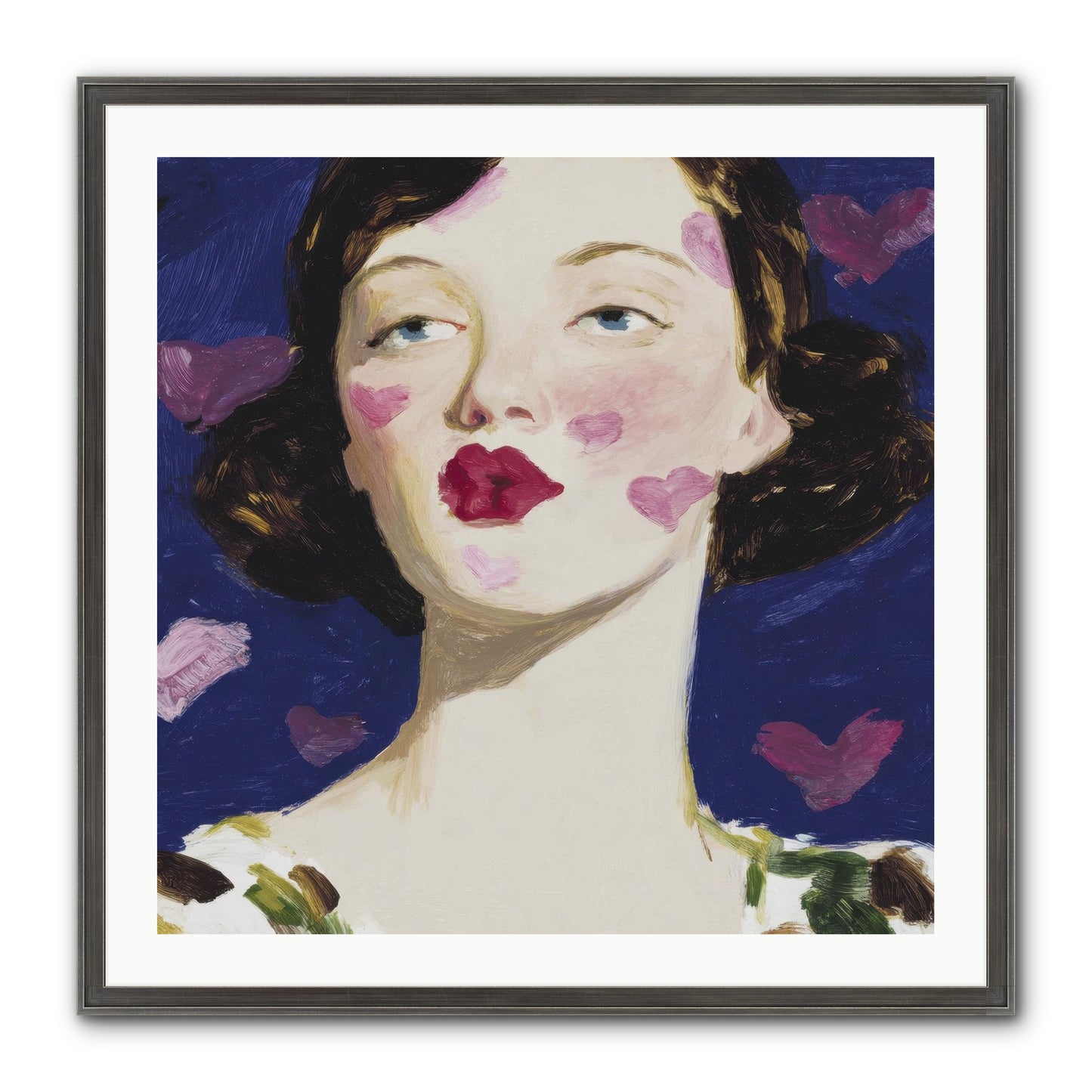 A Parlour For Half-Remembered Kisses Framed Print - Slimwoods Black/Silver 30x30