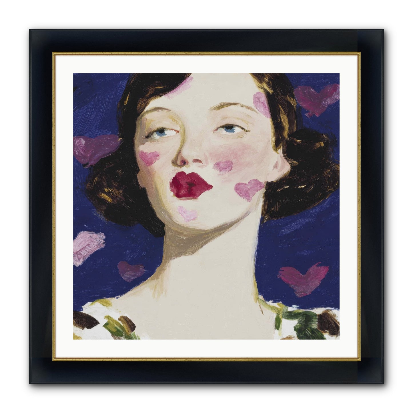 A Parlour For Half-Remembered Kisses Framed Print - Wide Black w/Gold 30x30