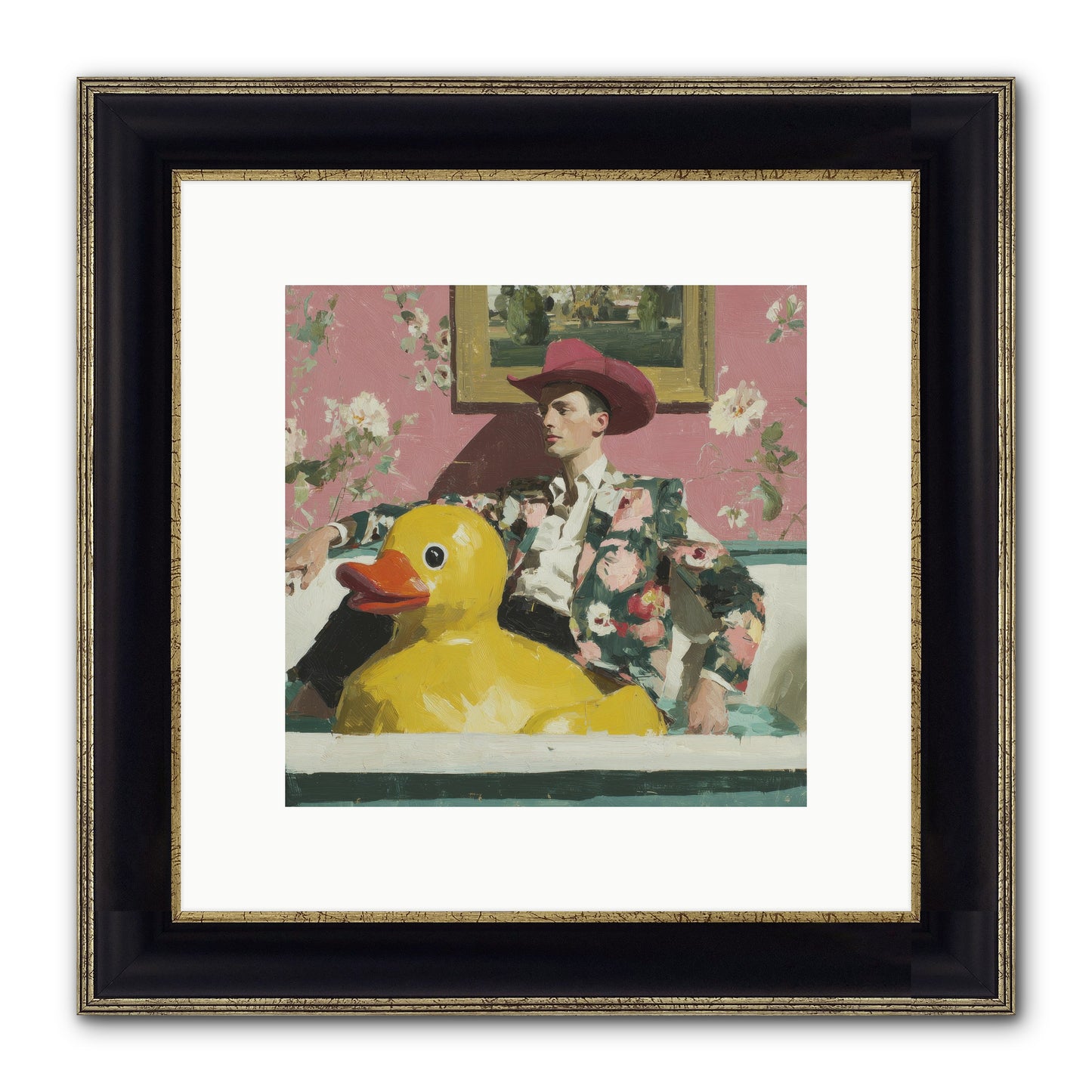 A Postcard From August Framed Print - Black & Gold 10x10