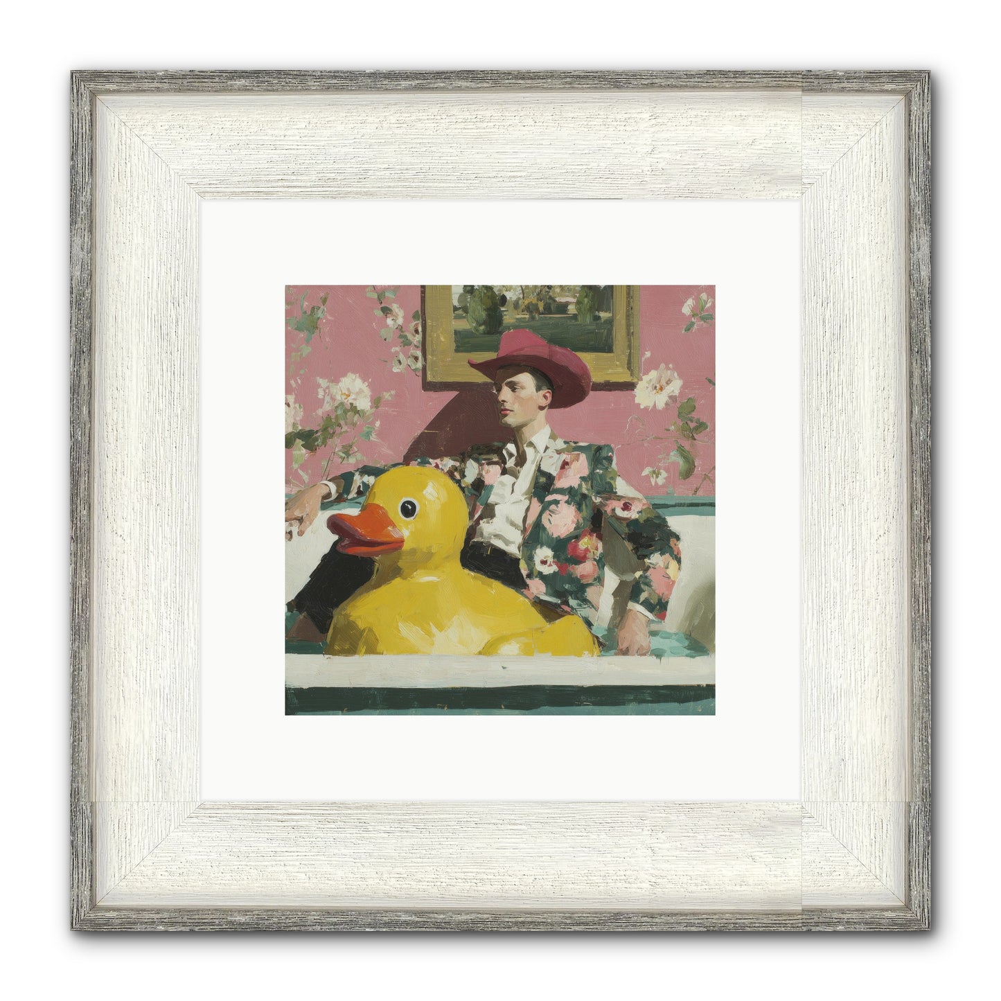 A Postcard From August Framed Print - Driftwood White 10x10