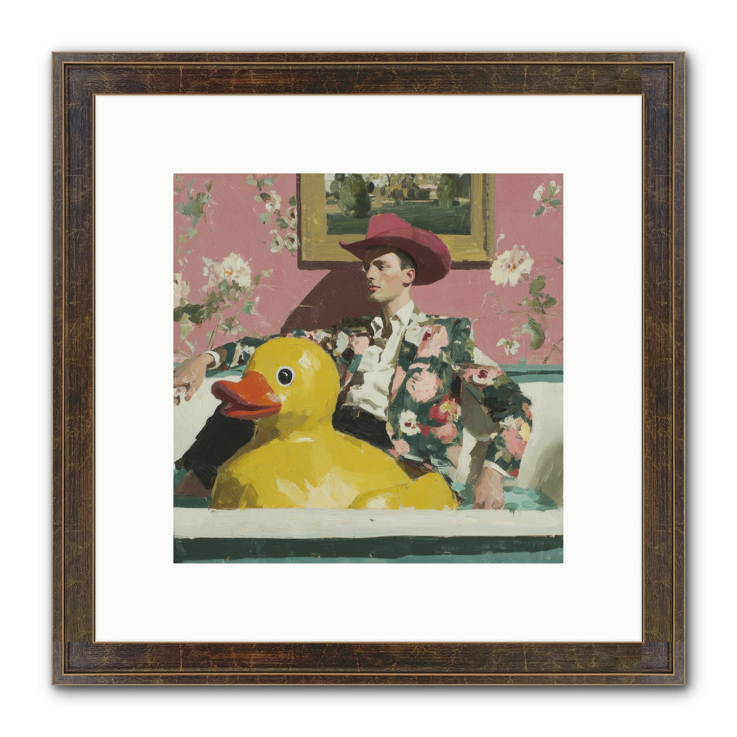 A Postcard From August Framed Print - Slimwoods Black/Gold 10x10