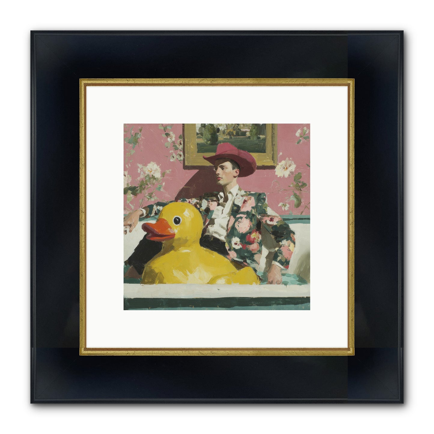A Postcard From August Framed Print - Wide Black w/Gold 10x10