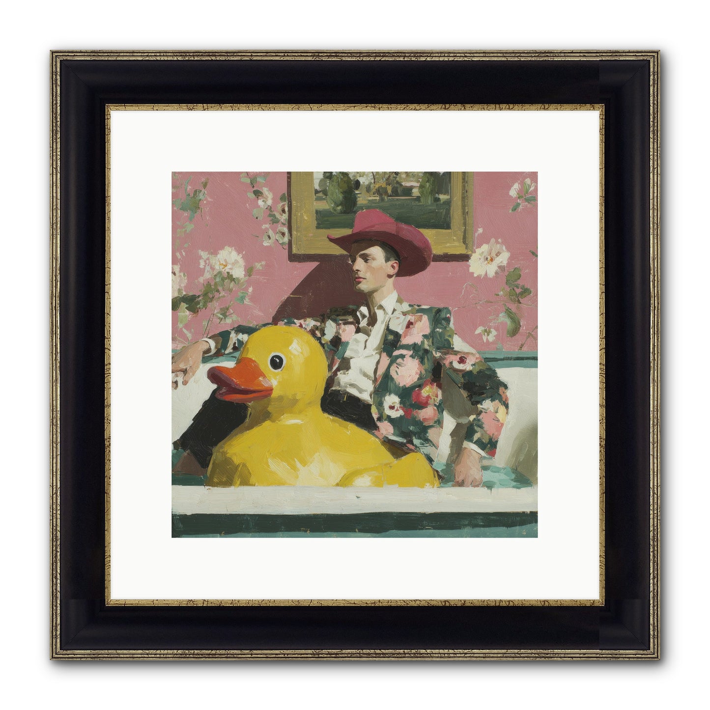 A Postcard From August Framed Print - Black & Gold 12x12