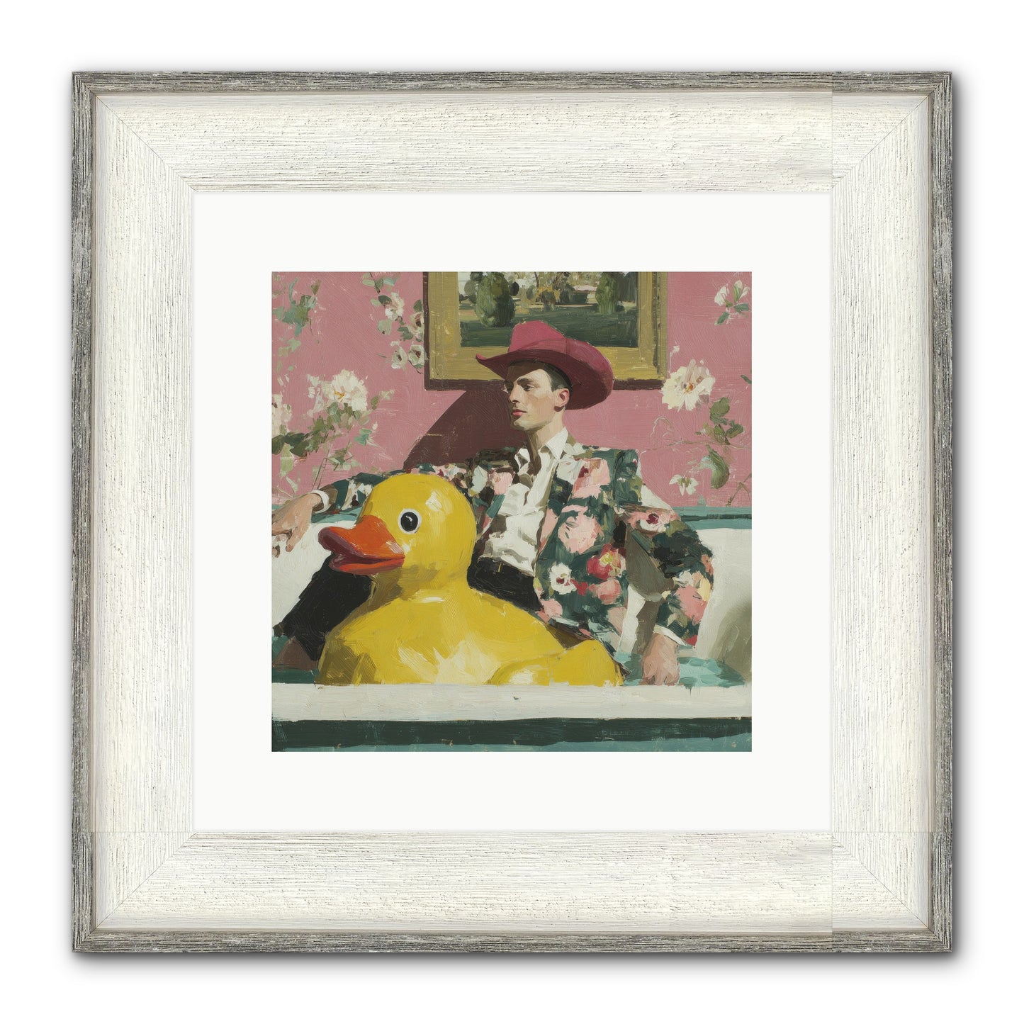 A Postcard From August Framed Print - Driftwood White 12x12
