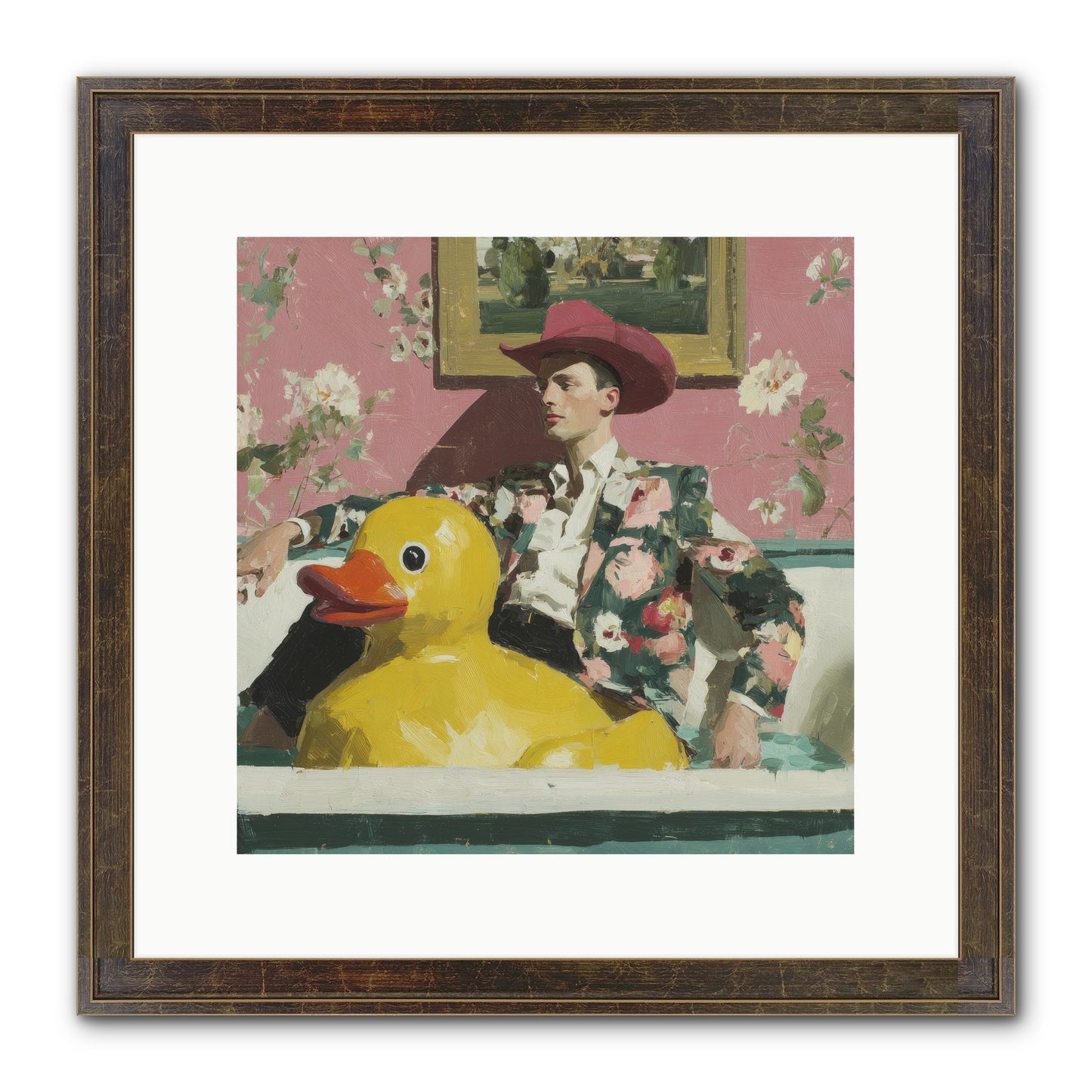 A Postcard From August Framed Print - Slimwoods Black/Gold 12x12