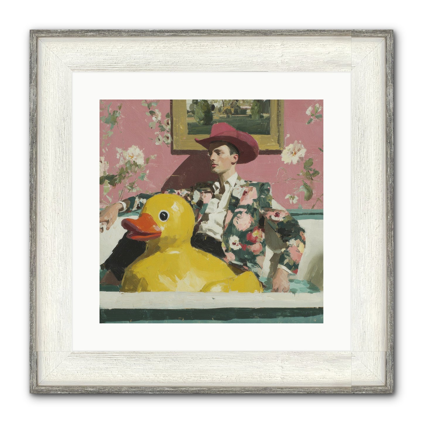 A Postcard From August Framed Print - Driftwood White 16x16