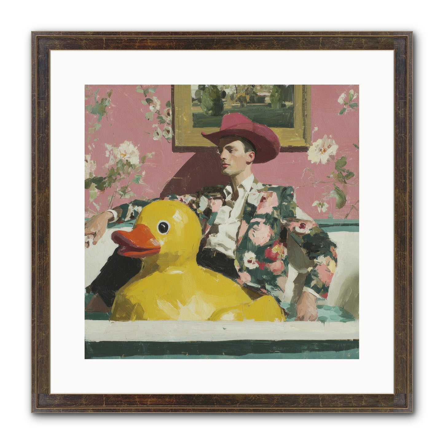 A Postcard From August Framed Print - Slimwoods Black/Gold 16x16