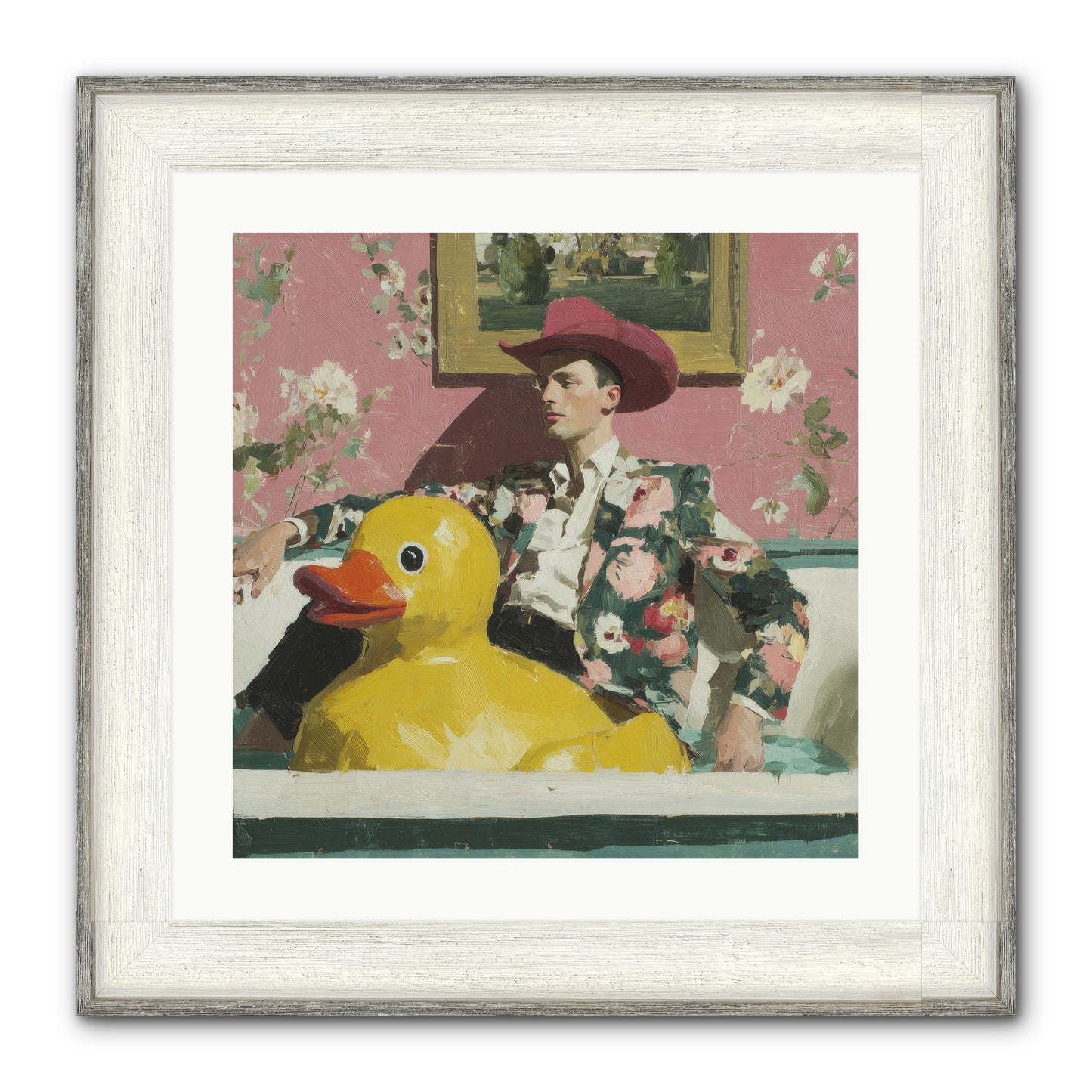A Postcard From August Framed Print - Driftwood White 20x20