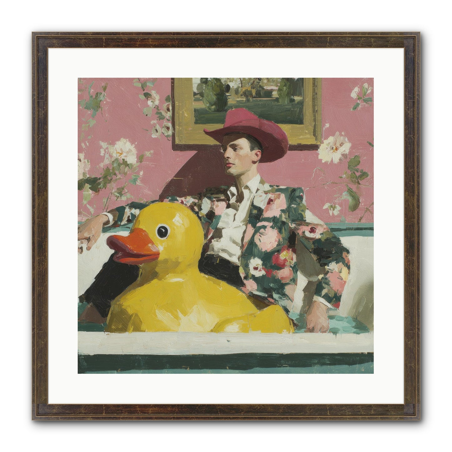 A Postcard From August Framed Print - Slimwoods Black/Gold 20x20