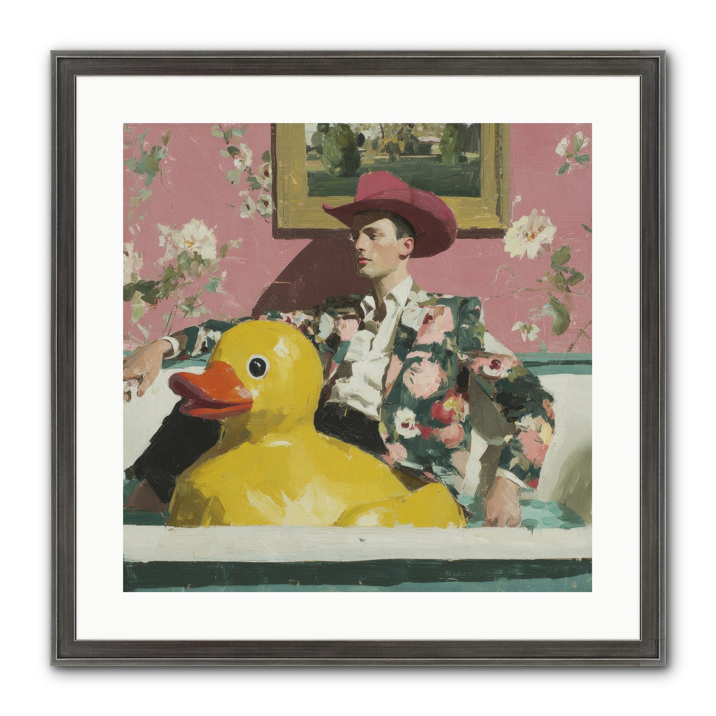 A Postcard From August Framed Print - Slimwoods Black/Silver 20x20