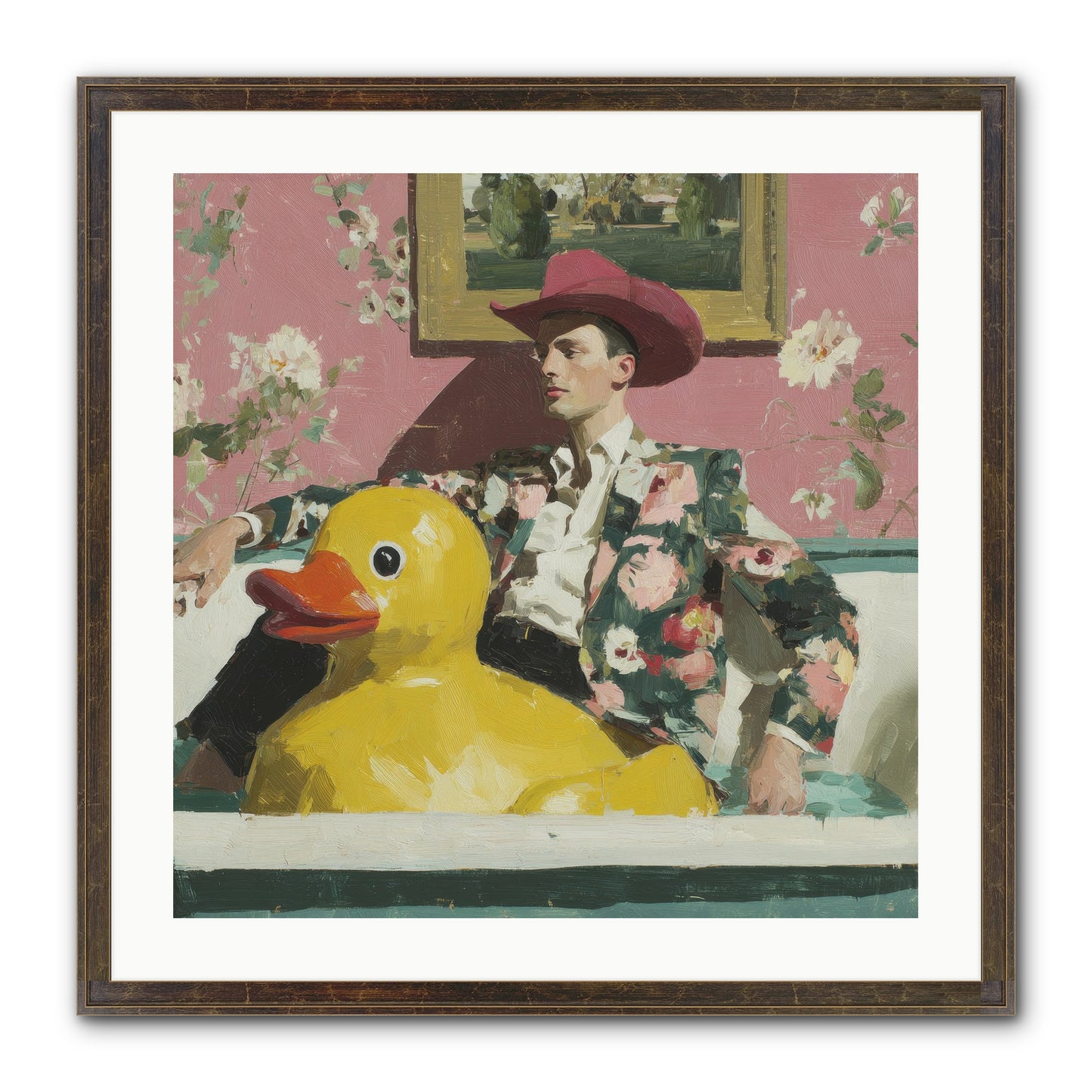 A Postcard From August Framed Print - Slimwoods Black/Gold 24x24