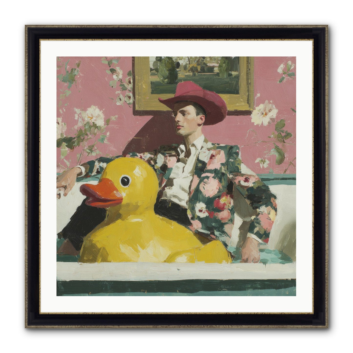 A Postcard From August Framed Print - Black & Gold 30x30