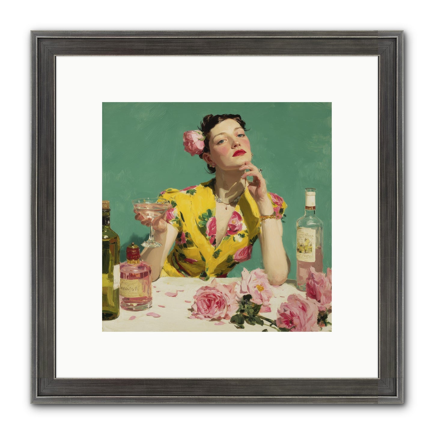 A Promise In Cherry And Cream Framed Print - Slimwoods Black/Silver 10x10