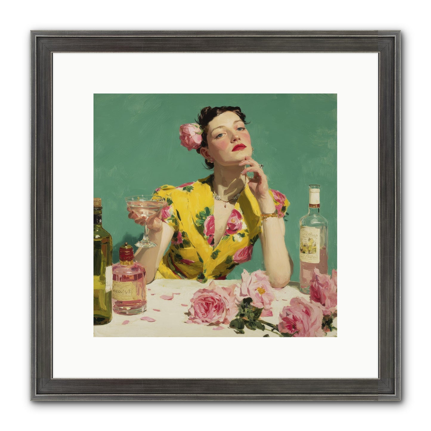 A Promise In Cherry And Cream Framed Print - Slimwoods Black/Silver 12x12