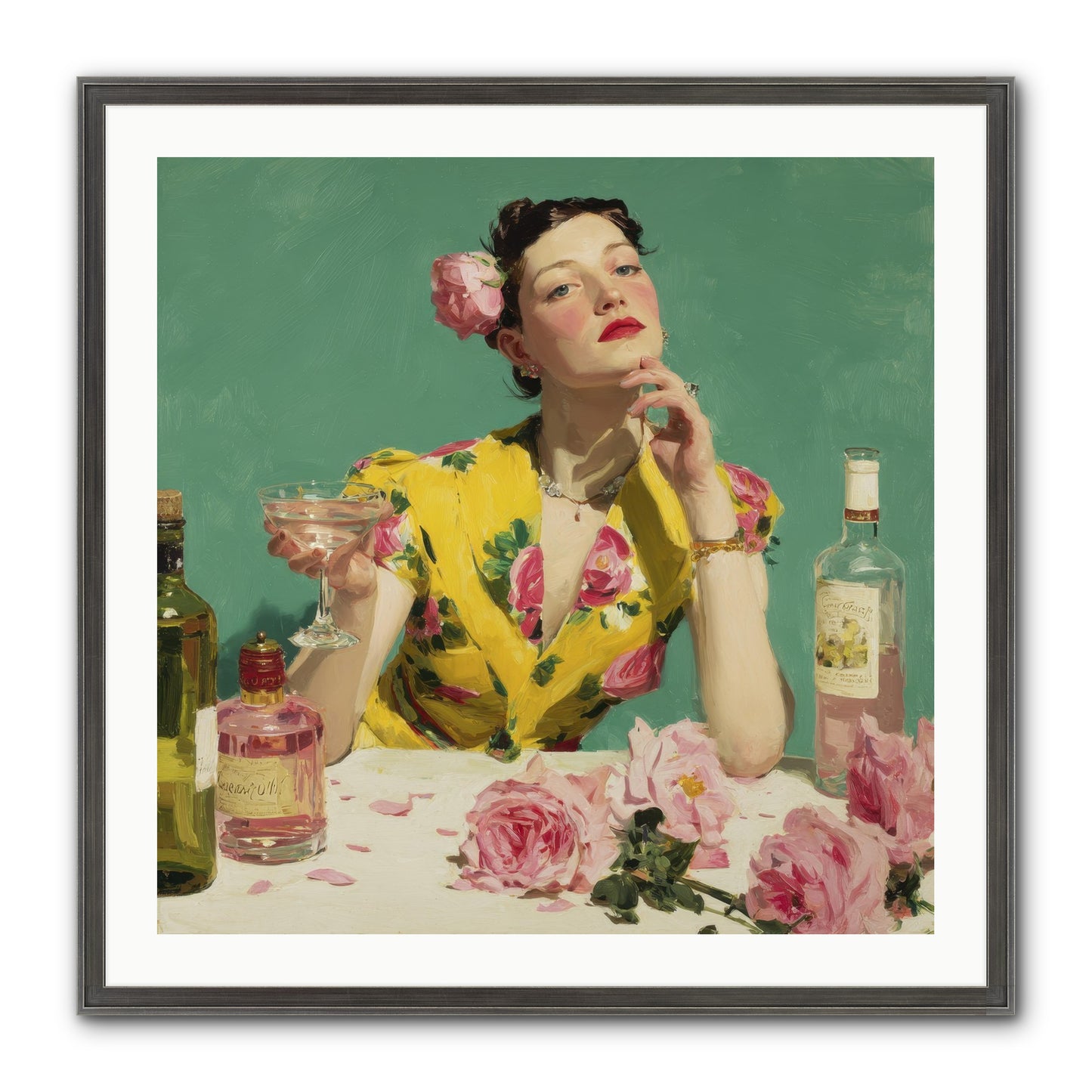 A Promise In Cherry And Cream Framed Print - Slimwoods Black/Silver 30x30