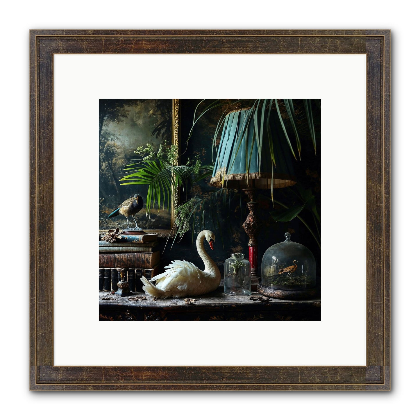 A Quiet Study Framed Print - Slimwoods Black/Gold 10x10