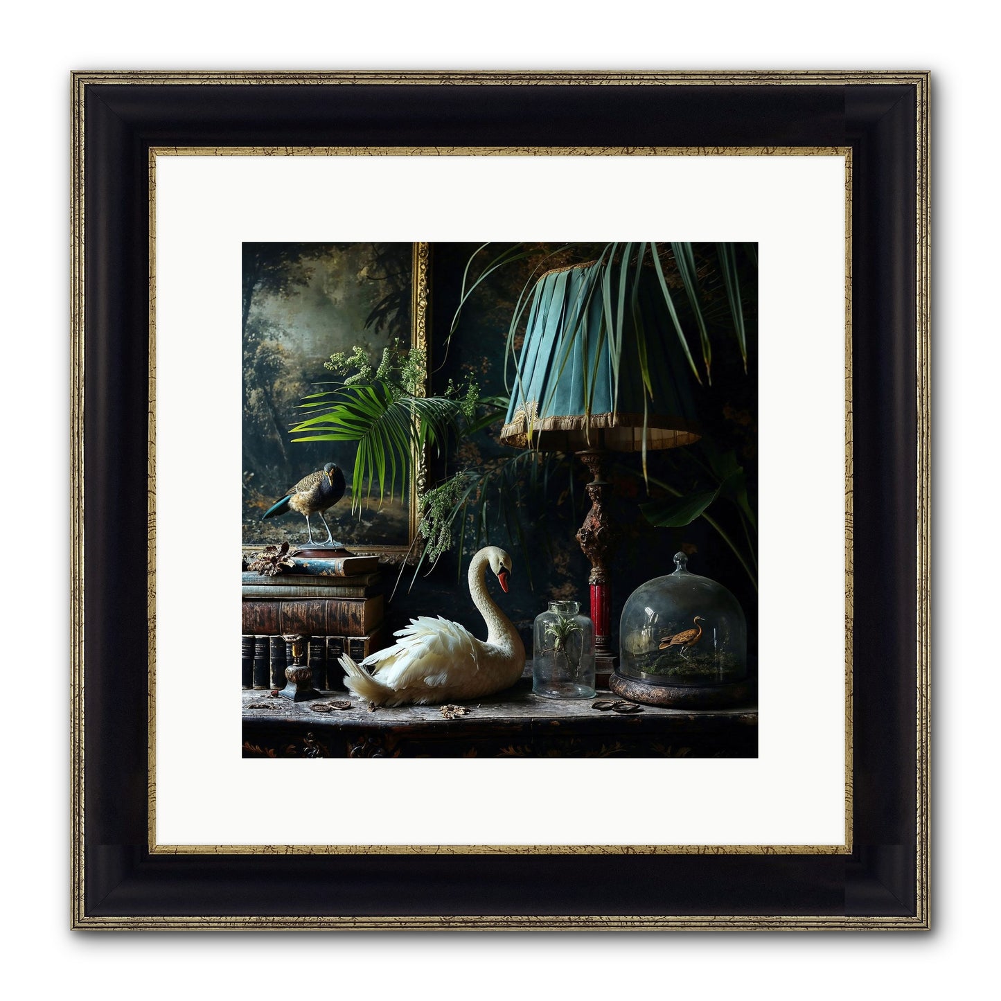 A Quiet Study Framed Print - Black & Gold 12x12