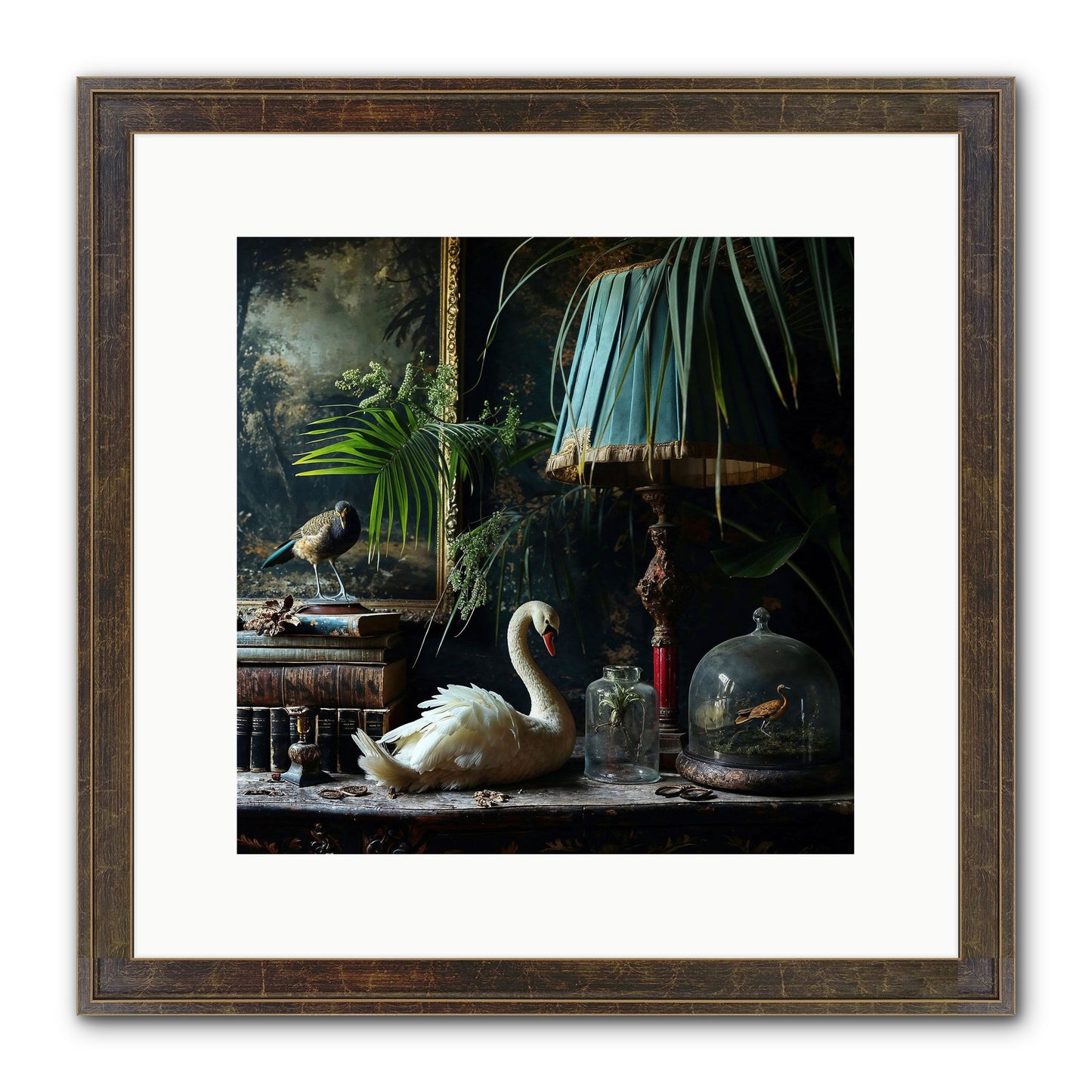 A Quiet Study Framed Print - Slimwoods Black/Gold 12x12