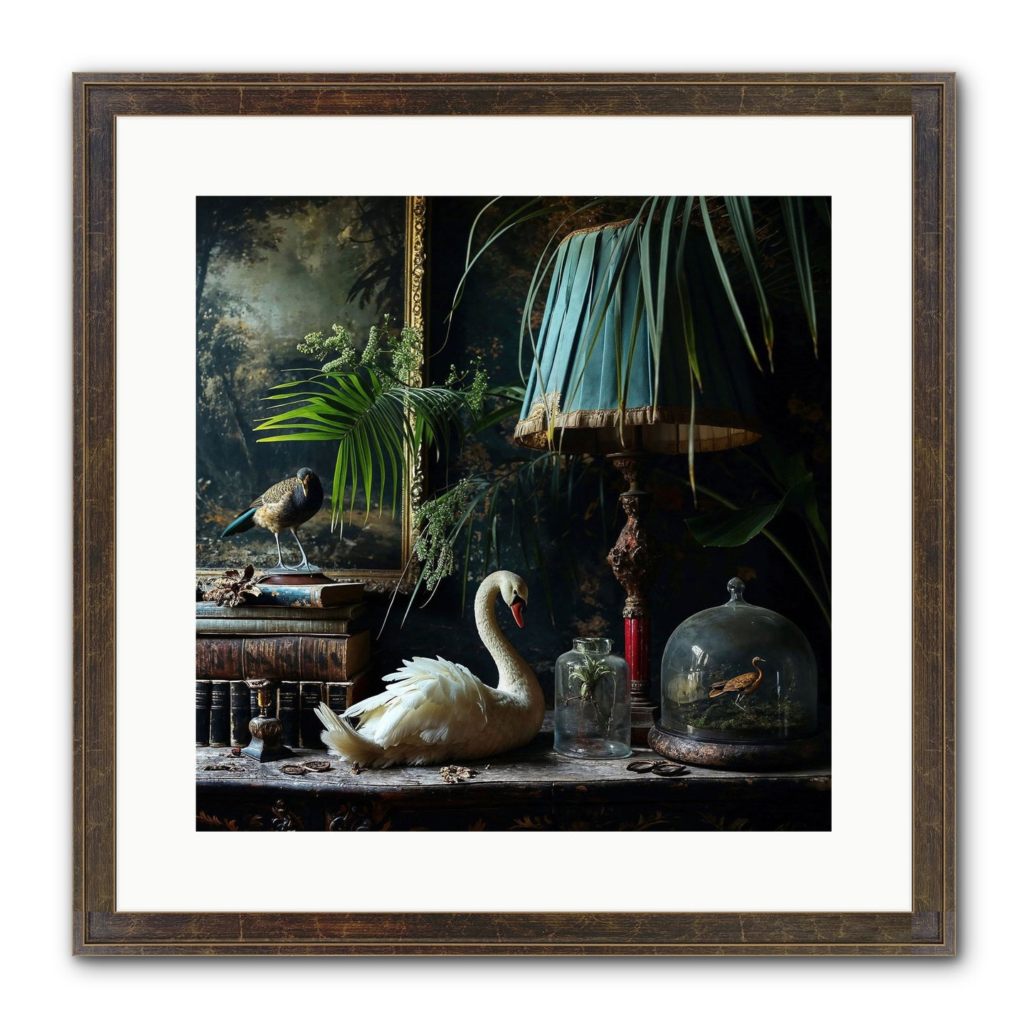 A Quiet Study Framed Print - Slimwoods Black/Gold 16x16