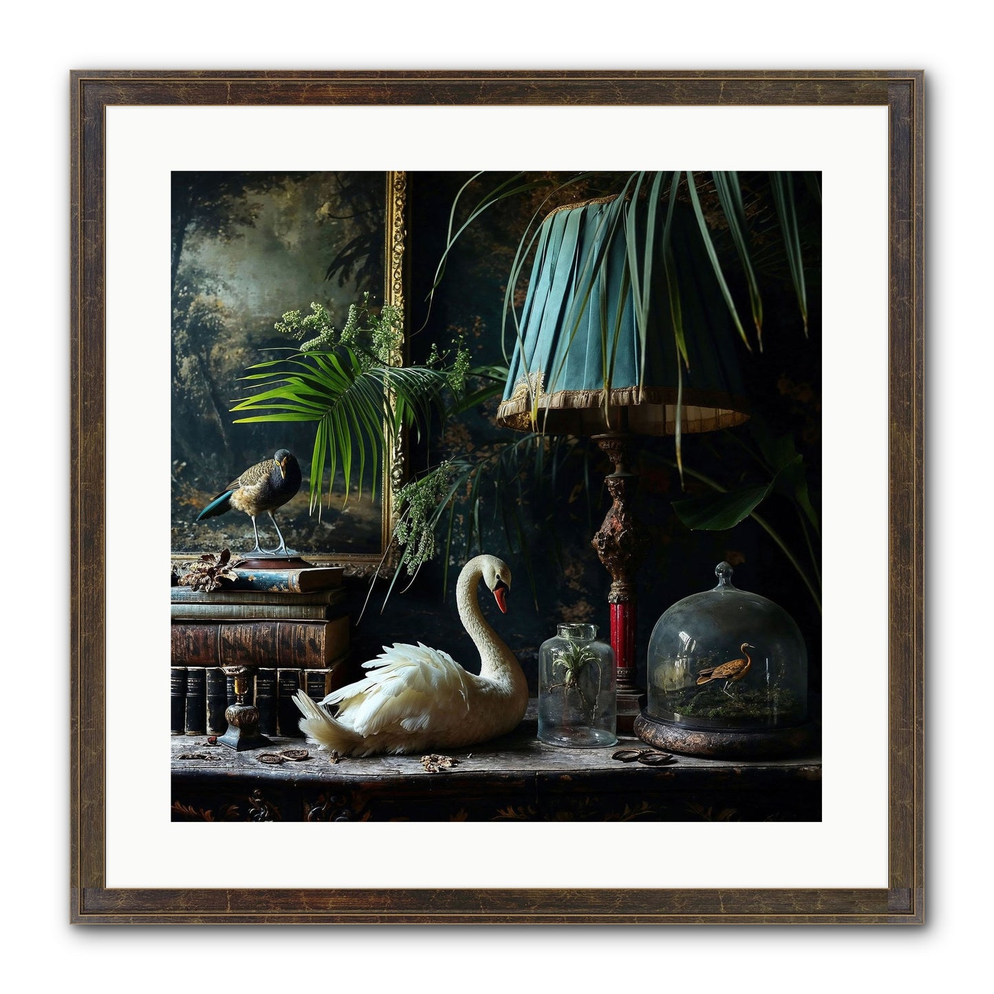 A Quiet Study Framed Print - Slimwoods Black/Gold 20x20