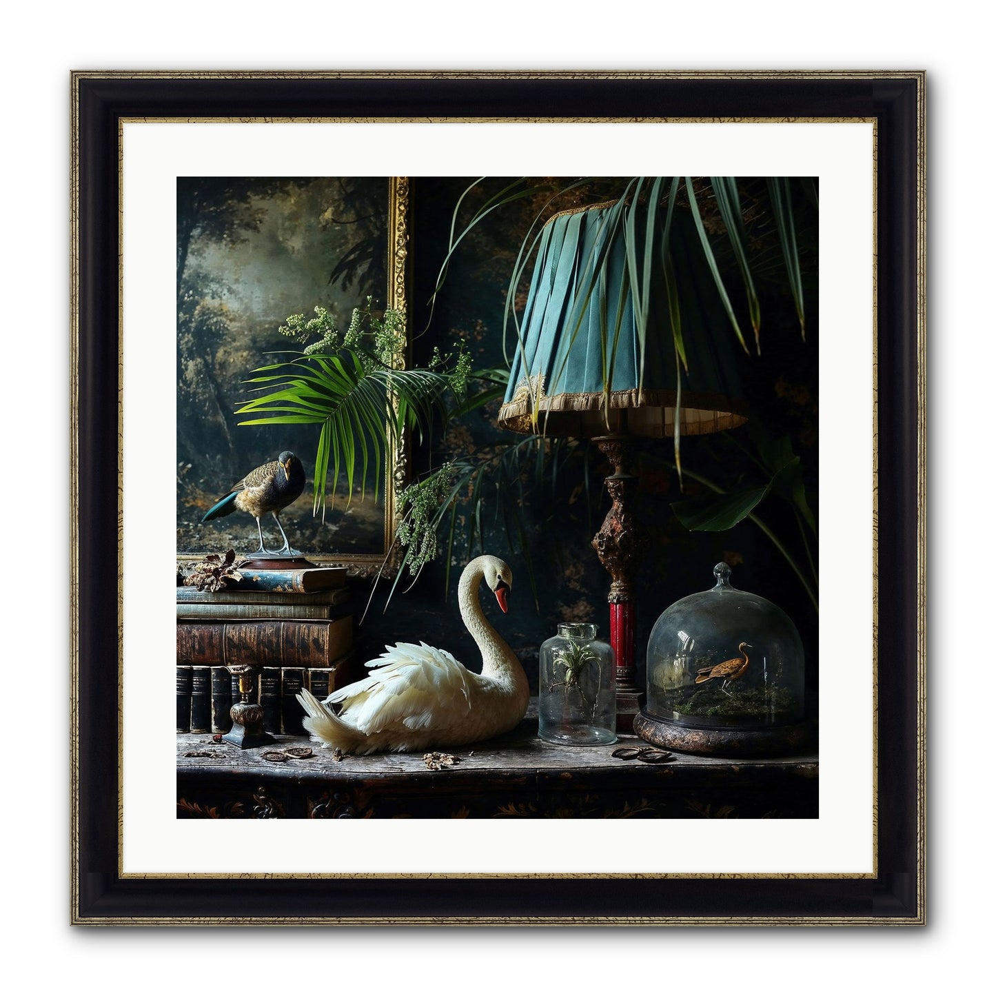 A Quiet Study Framed Print - Black & Gold 24x24