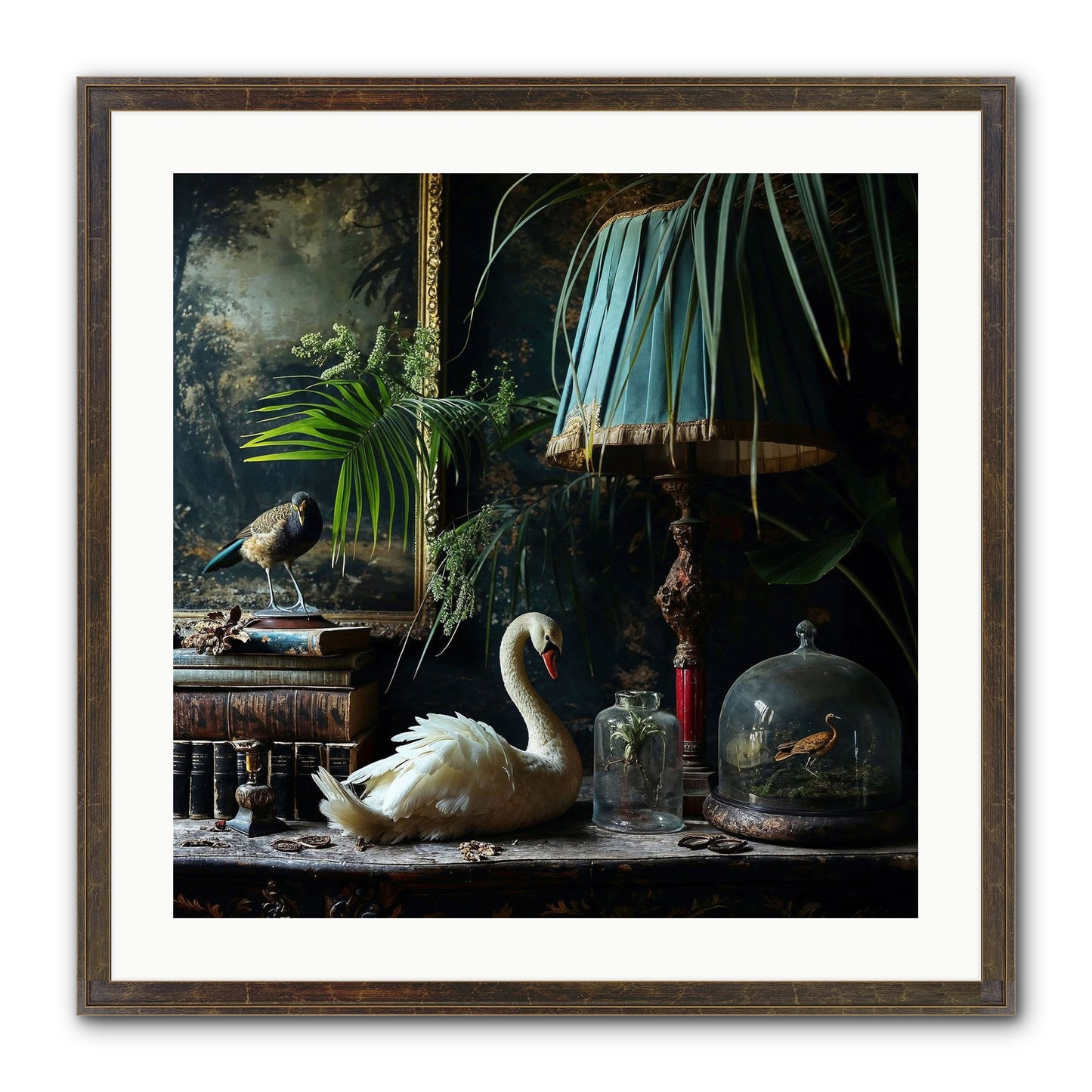 A Quiet Study Framed Print - Slimwoods Black/Gold 24x24