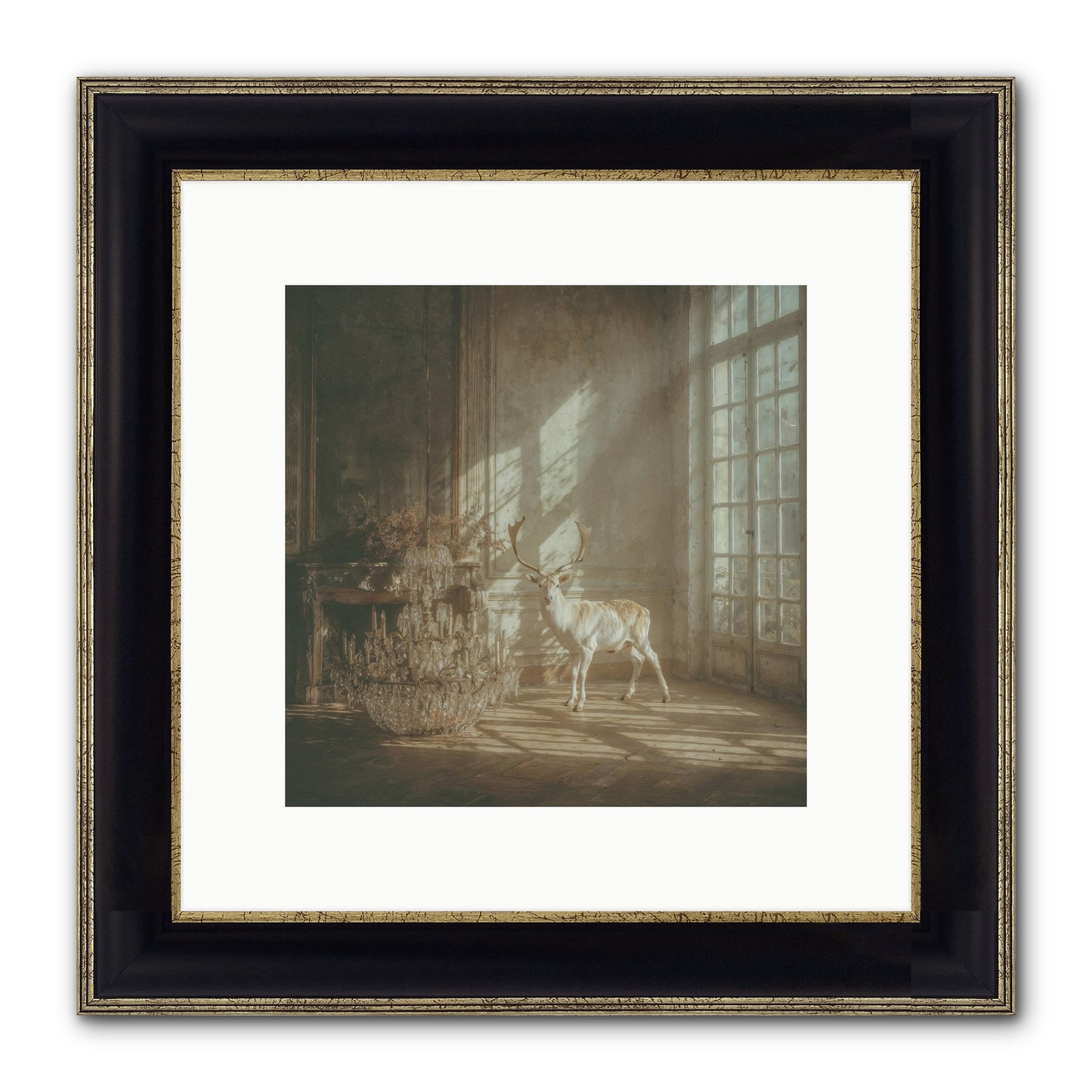 A Season Spilled In Gold Framed Print - Black & Gold 10x10