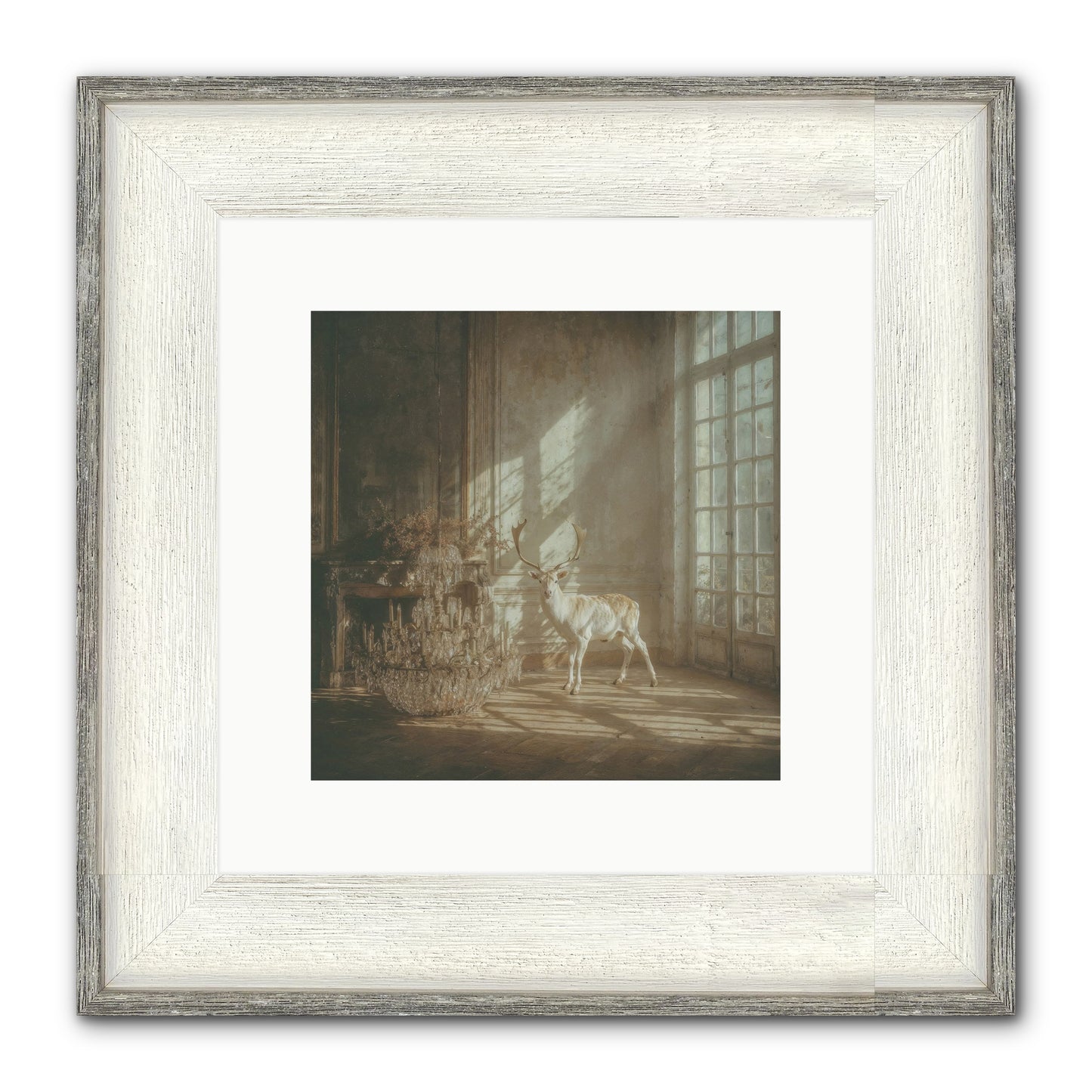 A Season Spilled In Gold Framed Print - Driftwood White 10x10