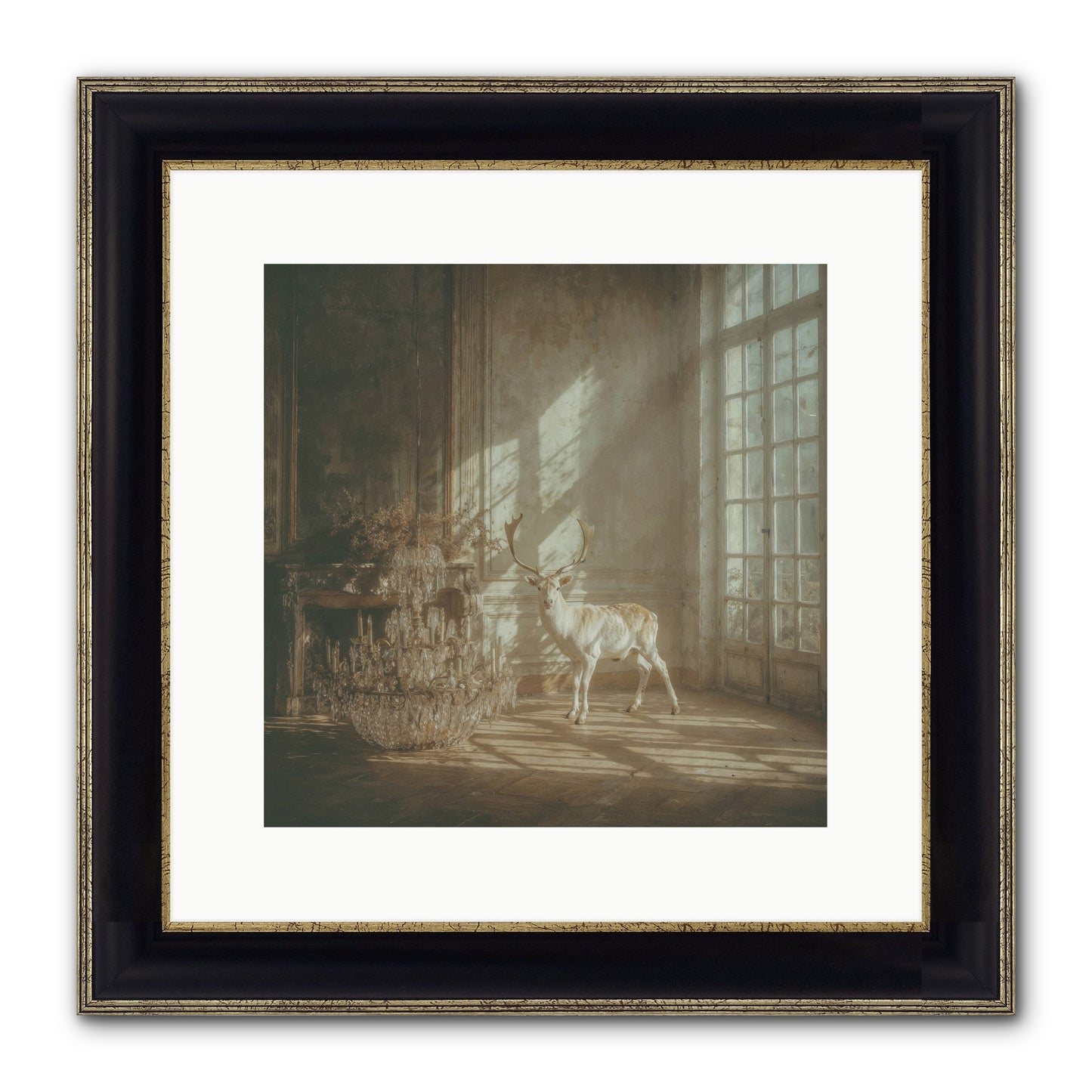 A Season Spilled In Gold Framed Print - Black & Gold 12x12
