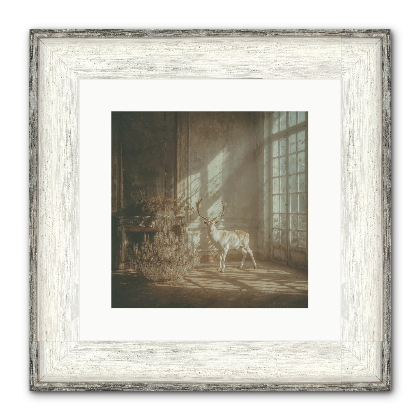 A Season Spilled In Gold Framed Print - Driftwood White 12x12