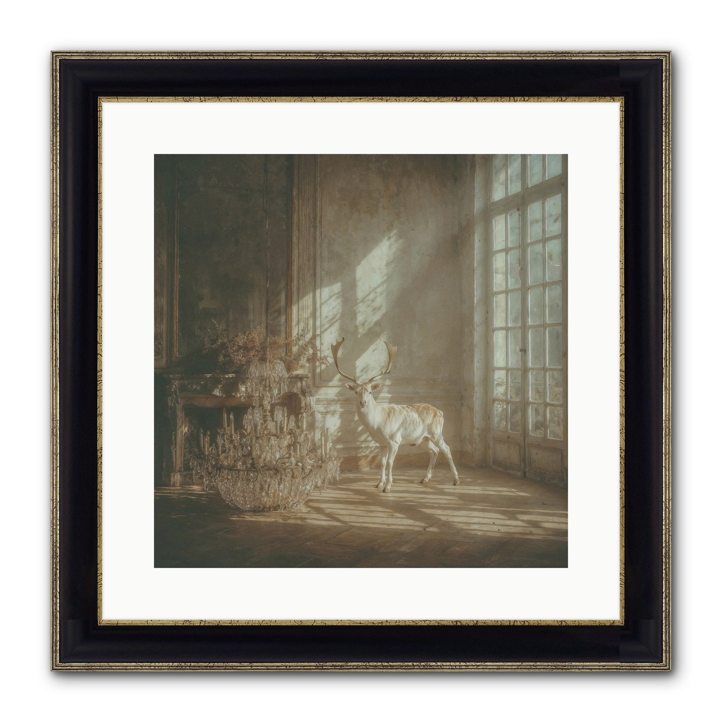A Season Spilled In Gold Framed Print - Black & Gold 16x16