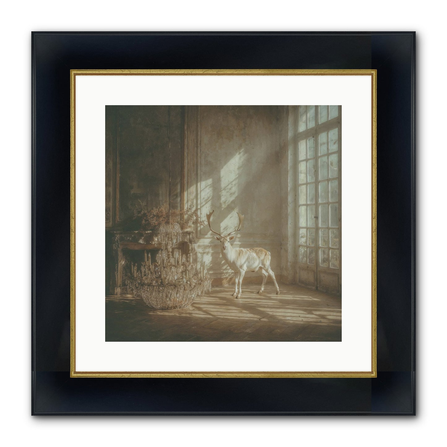 A Season Spilled In Gold Framed Print - Wide Black w/Gold 16x16