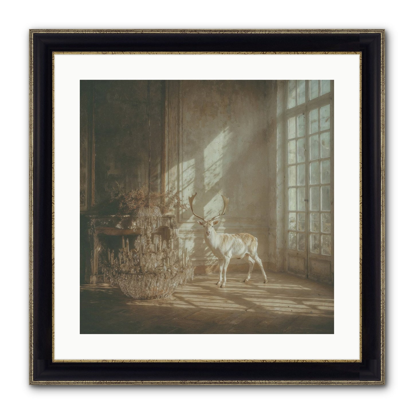 A Season Spilled In Gold Framed Print - Black & Gold 20x20