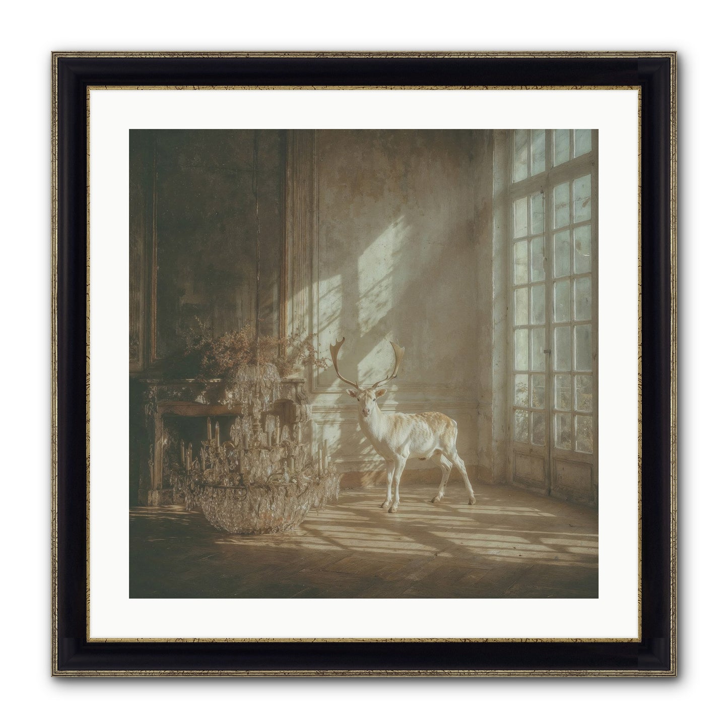 A Season Spilled In Gold Framed Print - Black & Gold 24x24