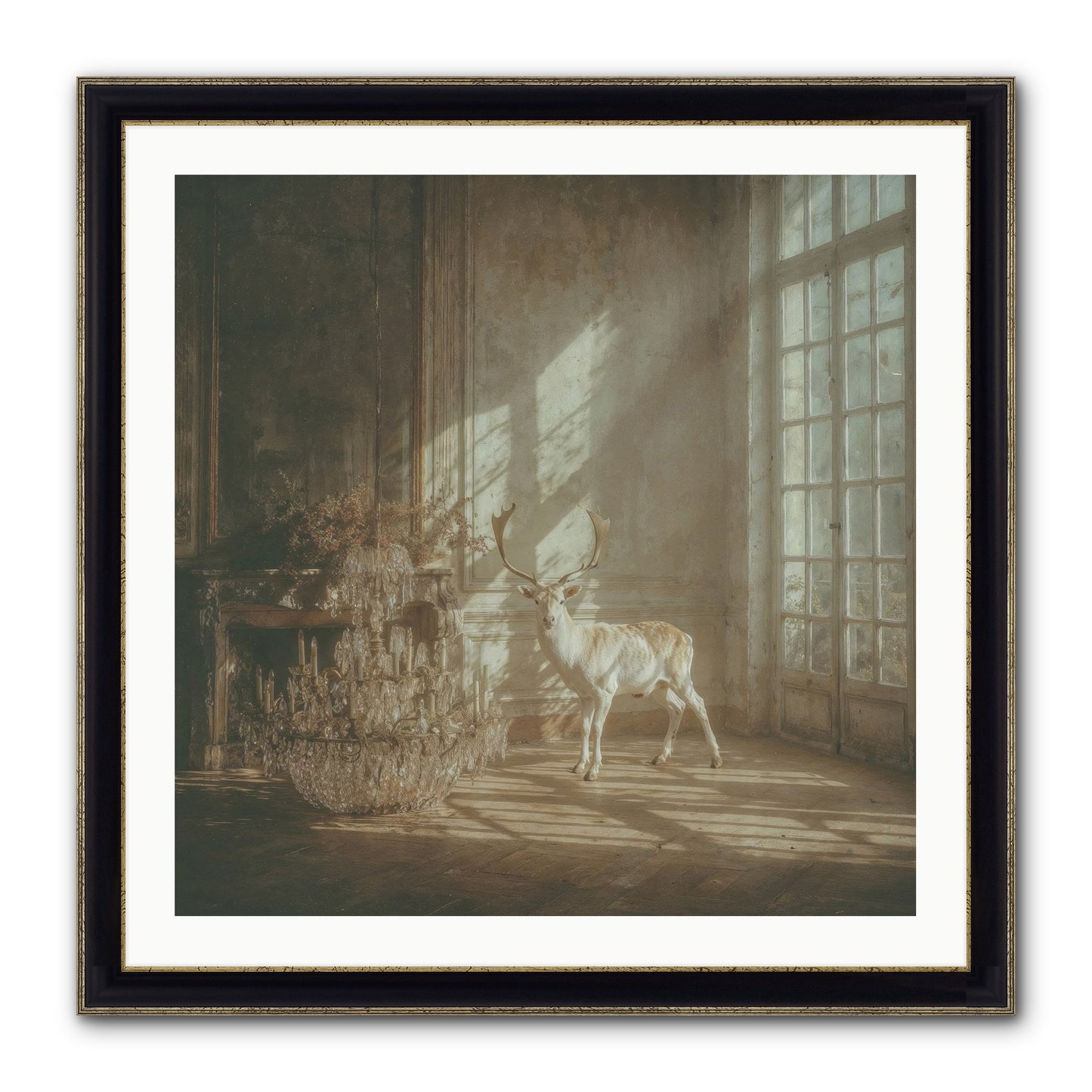 A Season Spilled In Gold Framed Print - Black & Gold 30x30