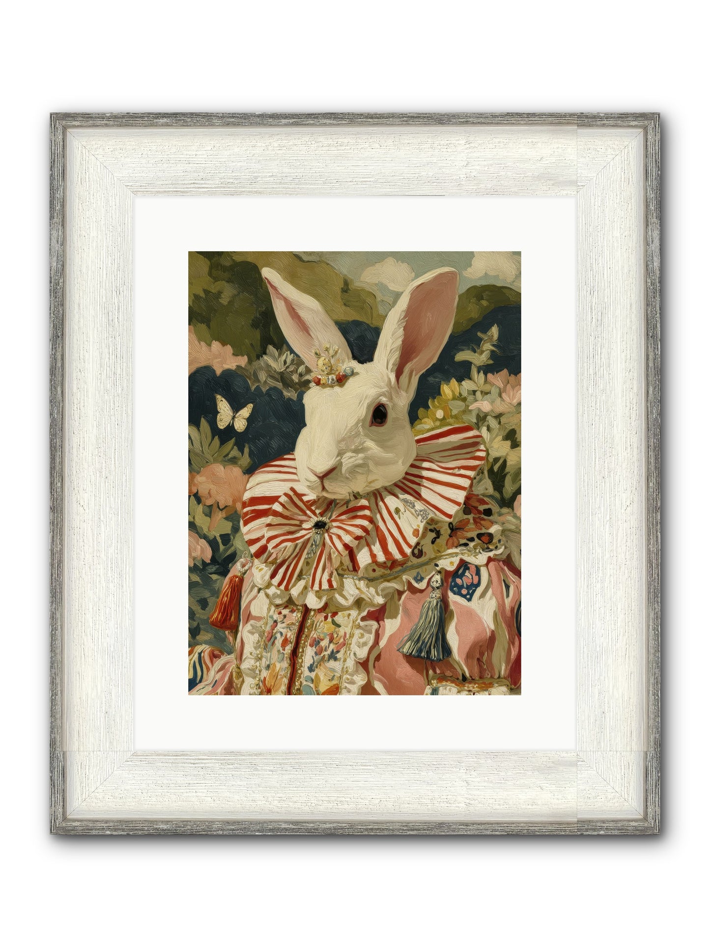 A Shimmer Over Wild Thyme Framed Print - Driftwood White 12x16