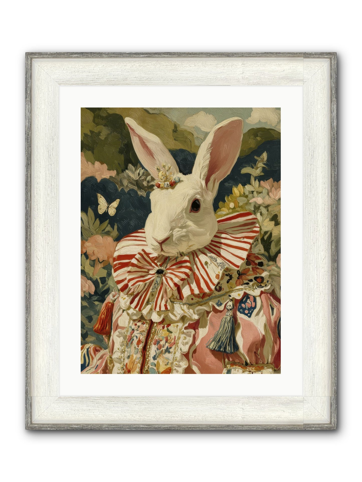A Shimmer Over Wild Thyme Framed Print - Driftwood White 18x24